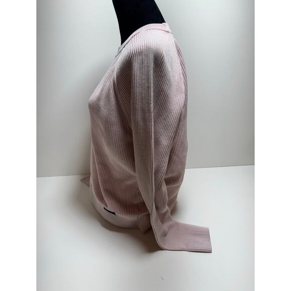 Abercrombie & Fitch Oversized Y2K Ribbed Sweater Pale Pink Barbie Core SzXL FlAW - Picture 2 of 13